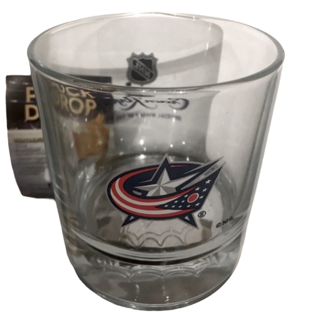 CROWN ROYAL NHL Columbus Blue Jackets Hockey Glass Whisky Tumbler Collectible